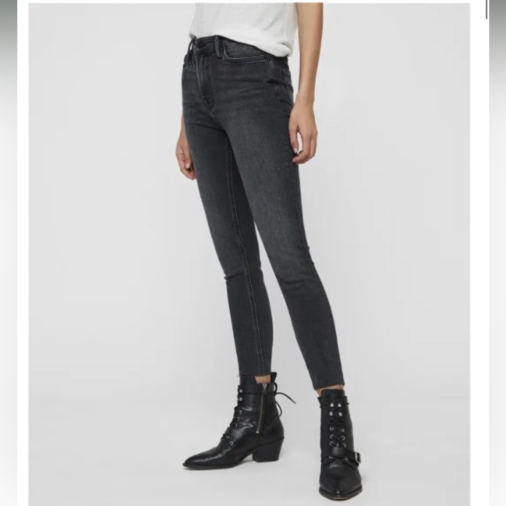 All Saints Ashby Cropped Ankle High-Rise Skinny Jean Sz 29 EUC
